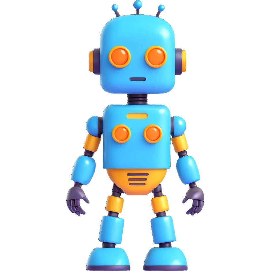 shiny and modern robot character emoji
