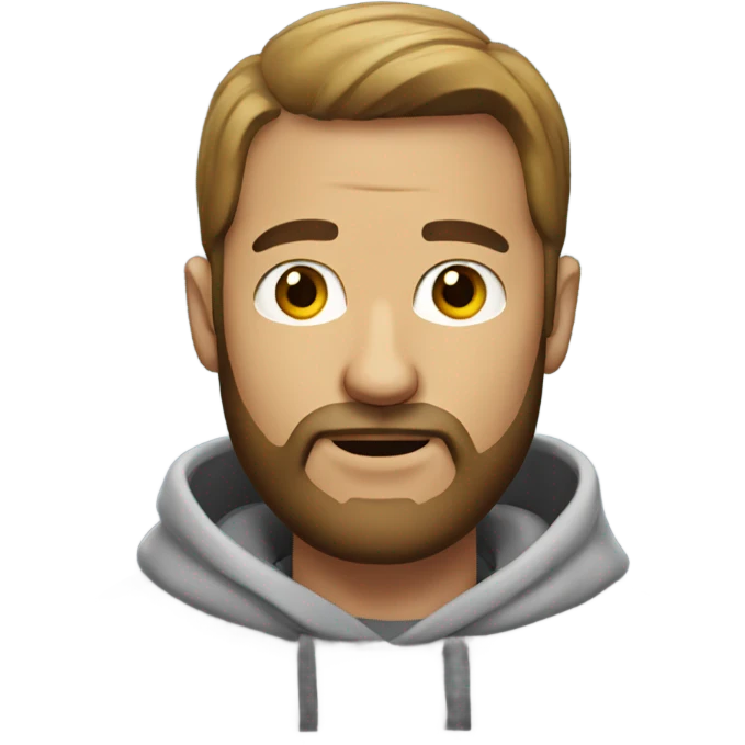 Man with a beard and sweatshirt emoji
