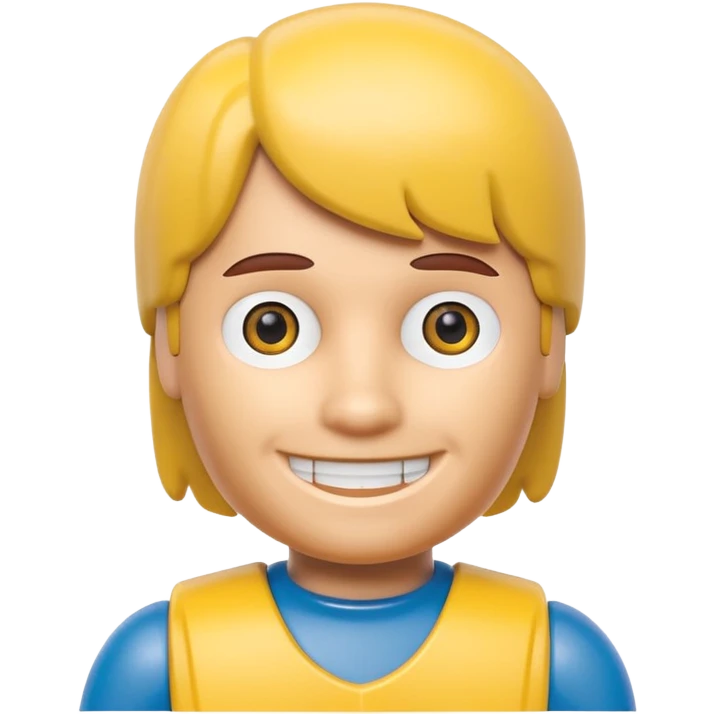 smiling Playmobil toy character emoji