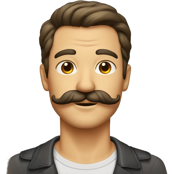 señor con bigote pelo corto emoji