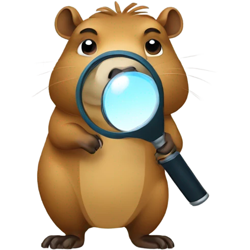 capybara with magnifying glass emoji