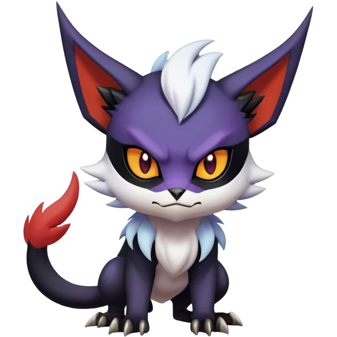 Edgy Cool Kawaii Litten-Noivern-Noibat-Absol-Pokémon Full Body emoji