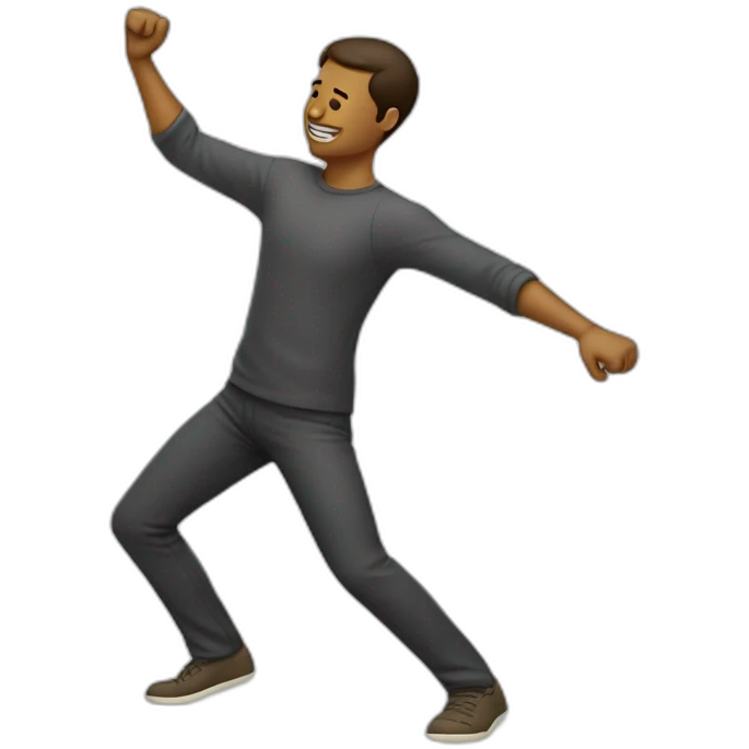 Homme qui fait un dab emoji