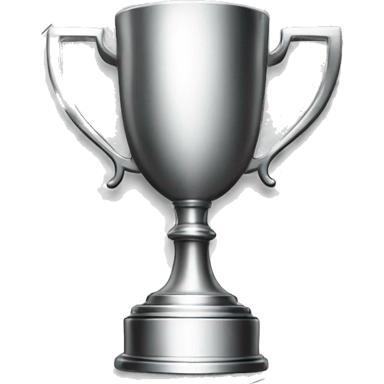 Silver trophy in Round coin emoji