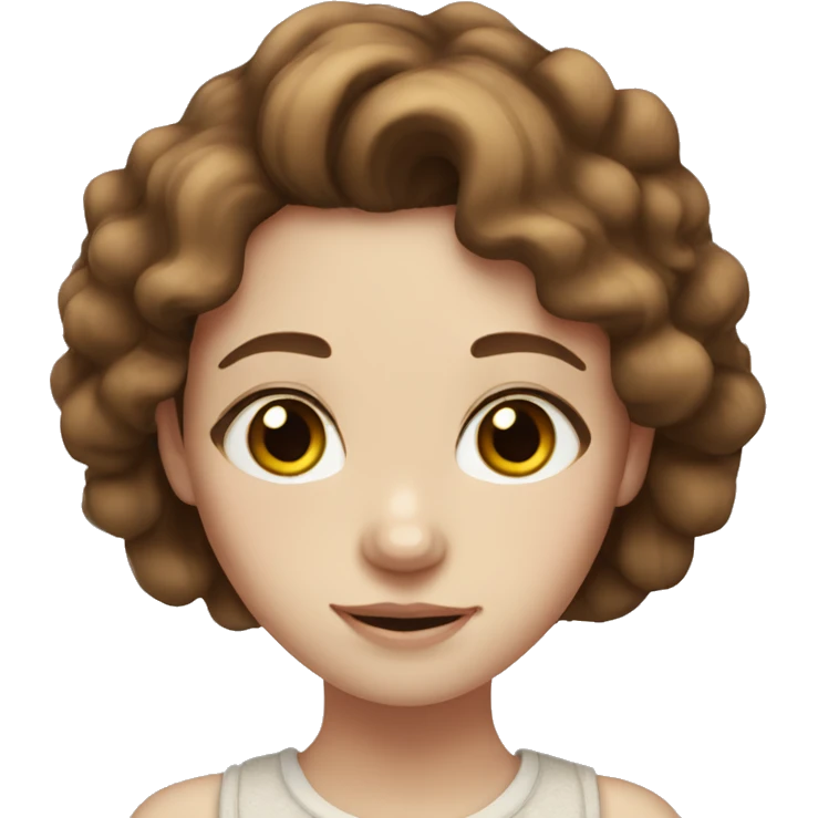 girl with pale skin, hazel eyes, brown hair, freckles emoji