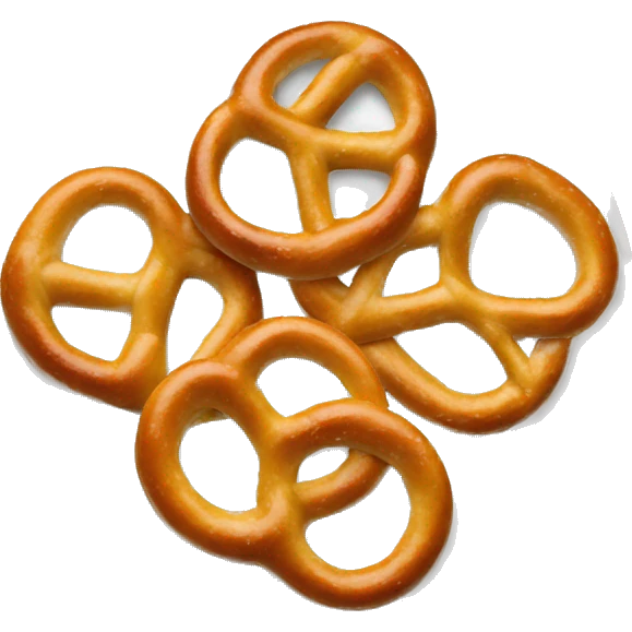 Pretzels on a plate with different varieties  emoji