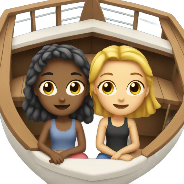 two girls on a boat emoji