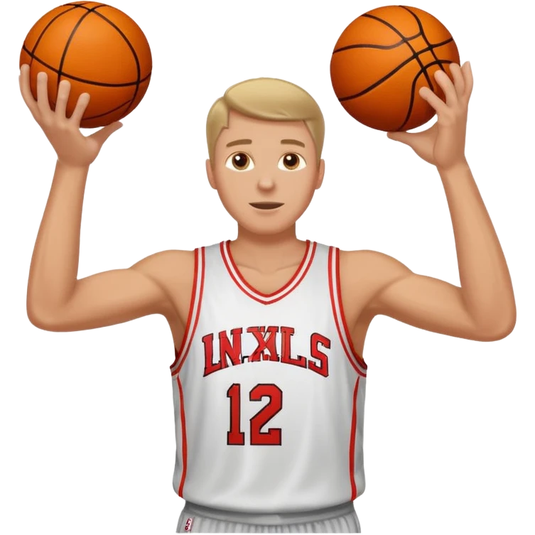 A white man with a basketball, doing a layup emoji