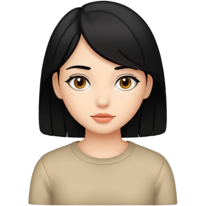 faça elas com cabelos pretos  emoji