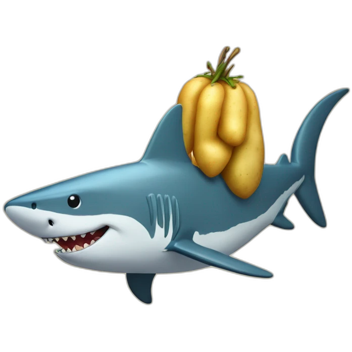 Patate sur un requin emoji