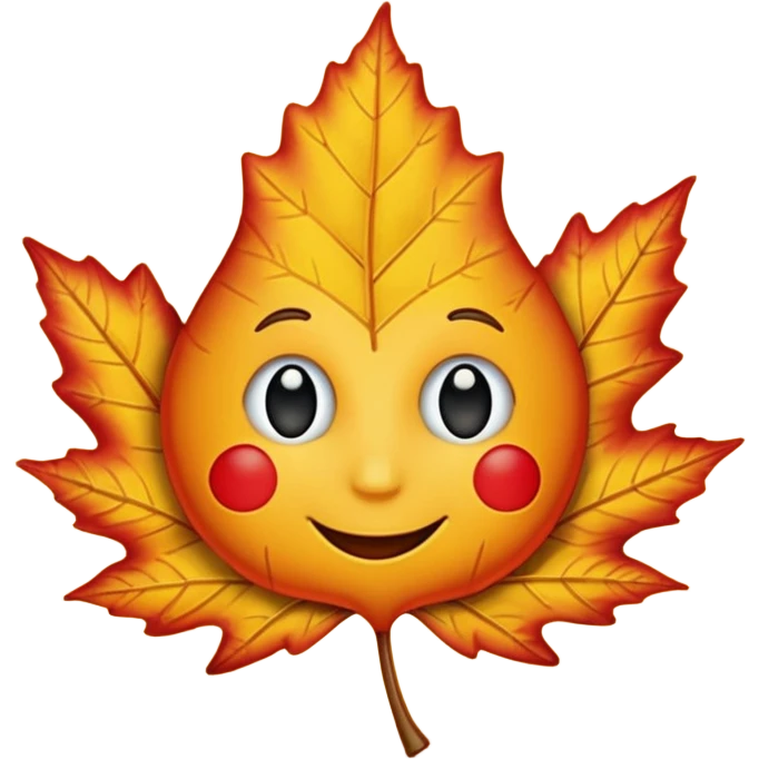 Make the background transparent and have a fall leaf with a face that is saying yes or holding a sign saying yes emoji