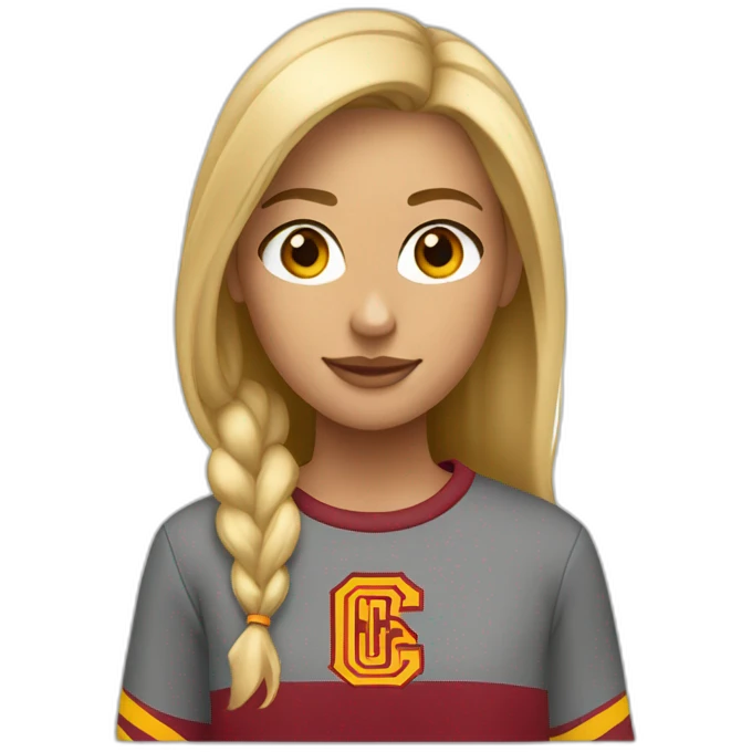 Tall blonde tan girl in usc sweatshirt emoji