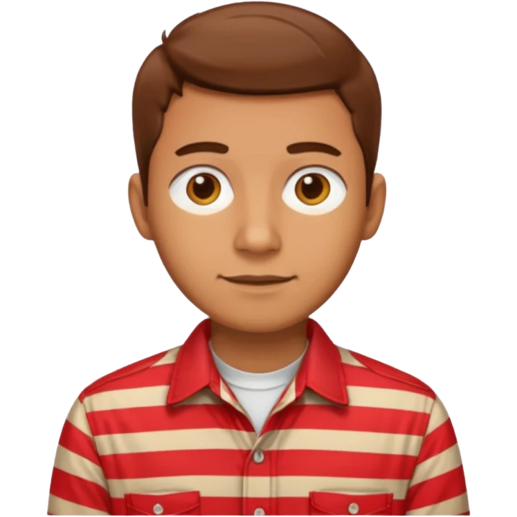 Man with red Striped Shirt not t shirt emoji