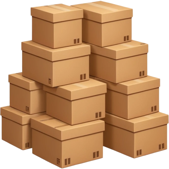 gigantic pile of cardboard boxes emoji