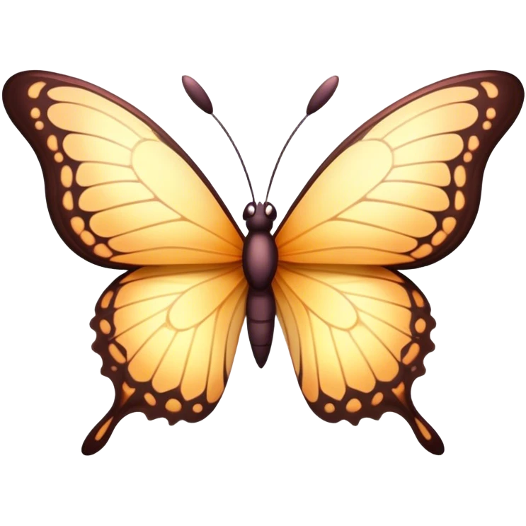 Cinematic Elegant Butterfly Portrait Emoji, Poised and ethereal, with delicate, intricately patterned wings in a kaleidoscope of soft, vibrant colors, a slender, graceful body, and gentle, observant eyes, Simplified yet exquisitely delicate features, highly detailed, glowing with a soft, radiant luminescence, high shine, intelligent and enchanting, stylized with an air of whimsical floral elegance, focused and poised, soft glowing outline, capturing the essence of a watchful butterfly that appears ready to flutter out of the screen with magical grace! emoji