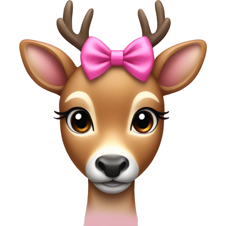 pretty deer with a pink bow  emoji