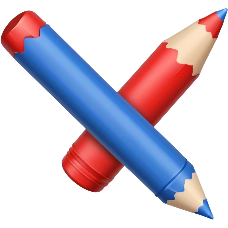 white crayon , blue crayon , red crayon emoji