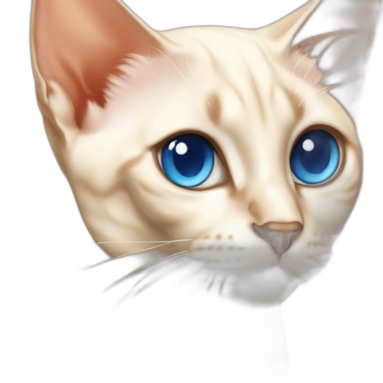 flame point Siamese with disproportionately huge blue eyes emoji