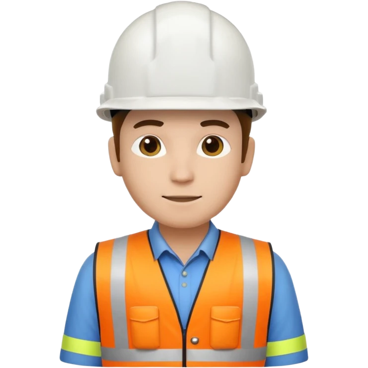 engenheiro com capacete branco na obra emoji