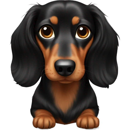 Dachshund longhair blacktan emoji