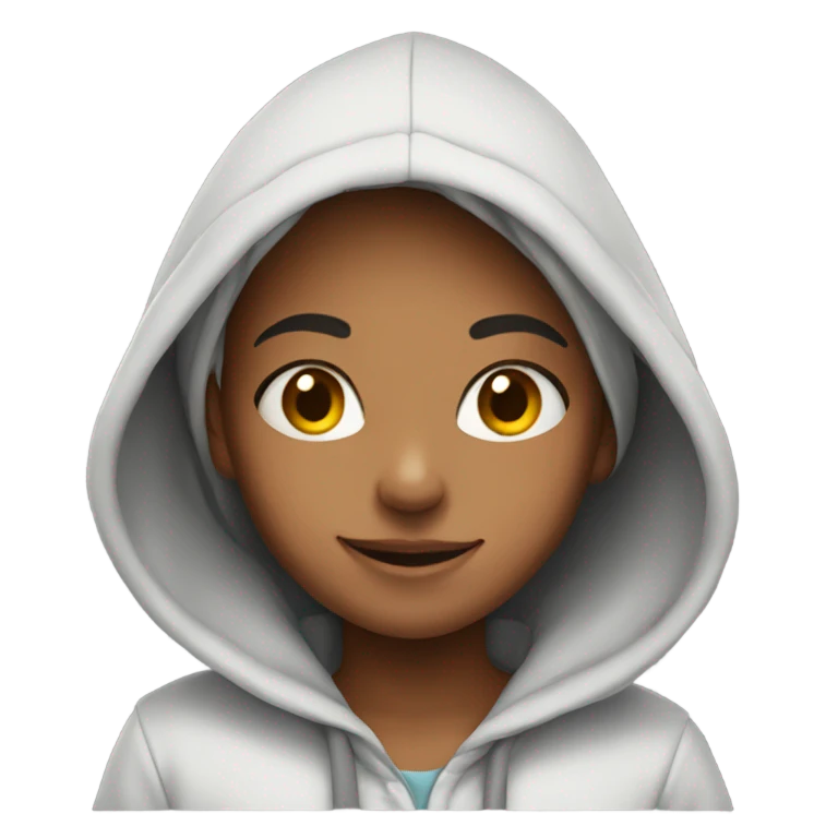 smiling girl in hoodie emoji