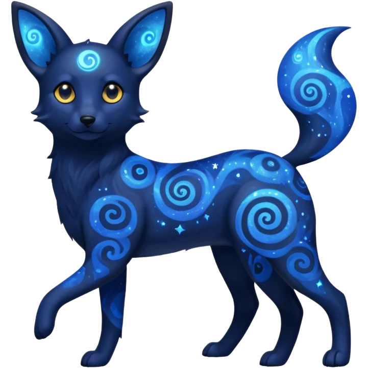 Dark-Deep-Cobalt-Blue Nebulae Starry Sparkly Swirly-patterned Star-patterned Umbreon-spirit emoji