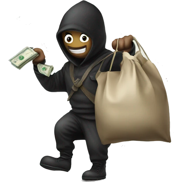 Thief whit money bag emoji