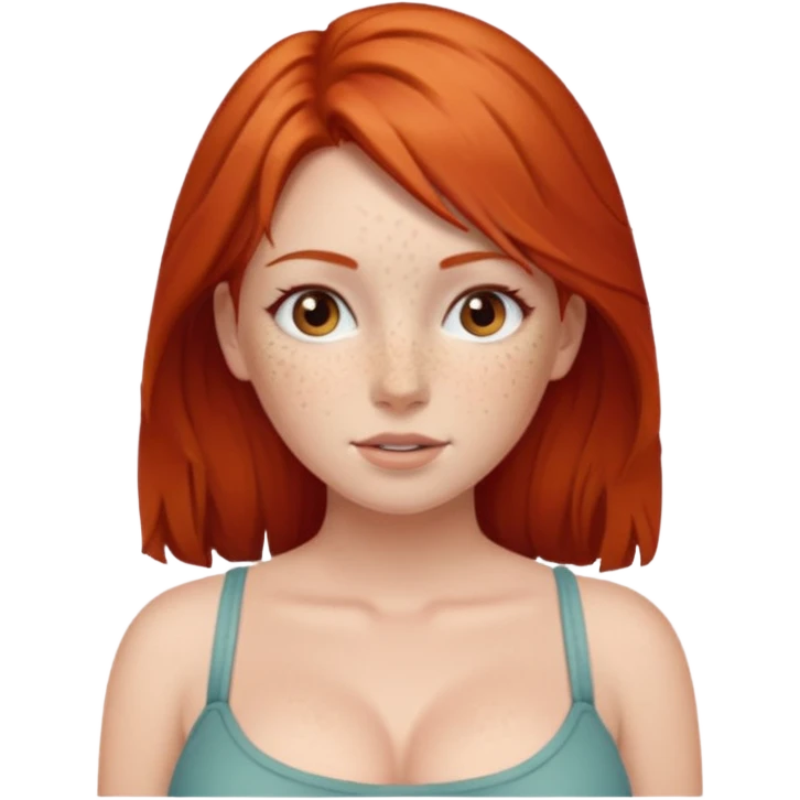 Naked red haired girl with freckles and large tits emoji