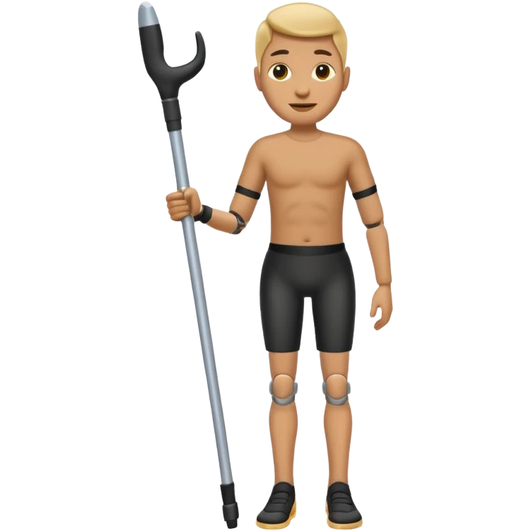 full body human emoji but with a prosthetic leg emoji