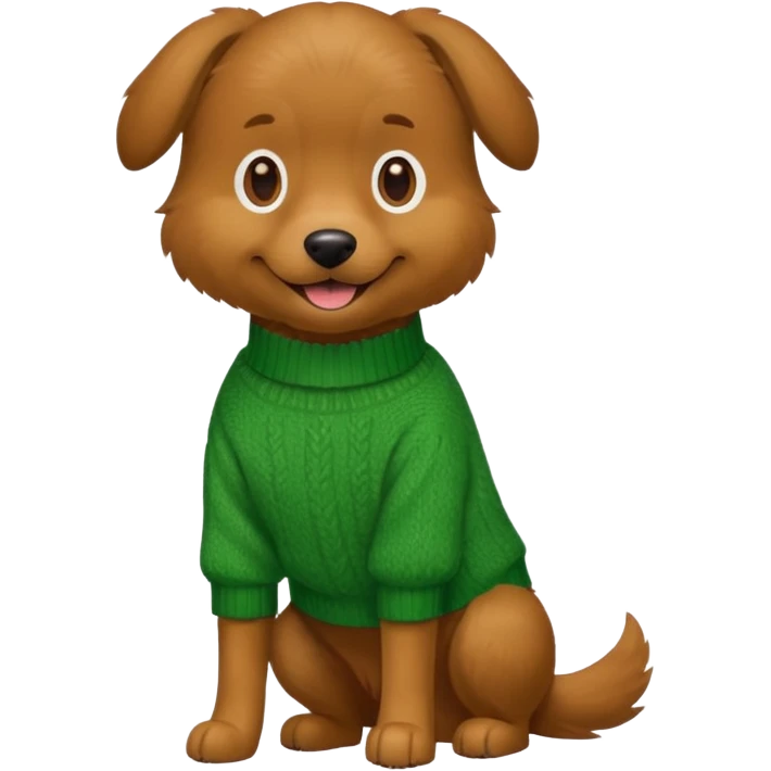 dog wear a green sweater, full body emoji