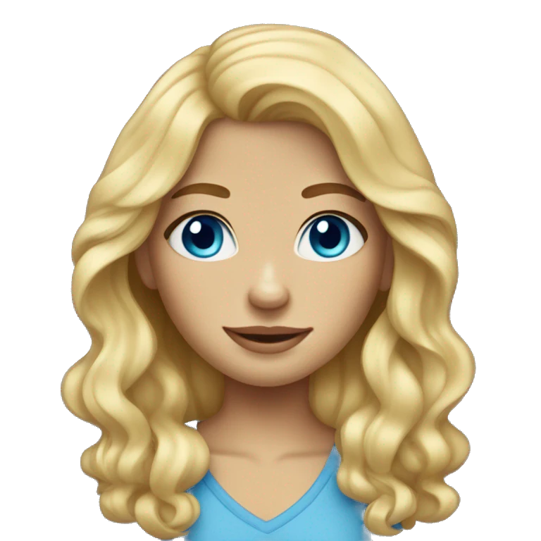 a blonde-haired girl with blue eyes and freckles emoji