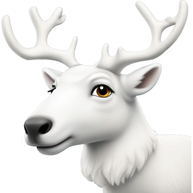 A white Arctic Reindeer  emoji