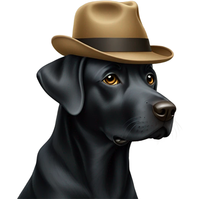 Black Labrador wearing hat  emoji