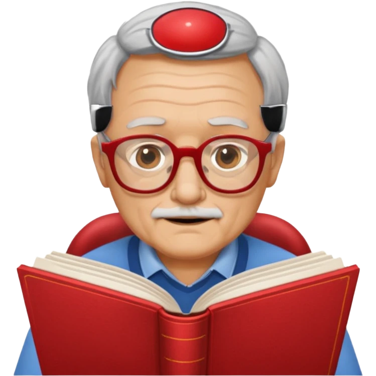 old man red glasses reading a book  emoji