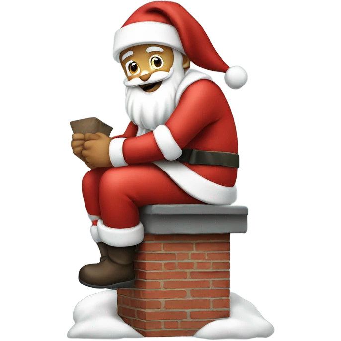Santa going down the chimney  emoji