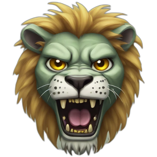 Zombie lion undead emoji