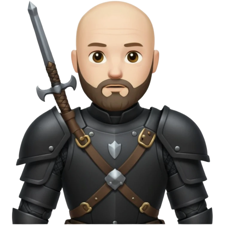 bald bearded  armed guards black armour emoji