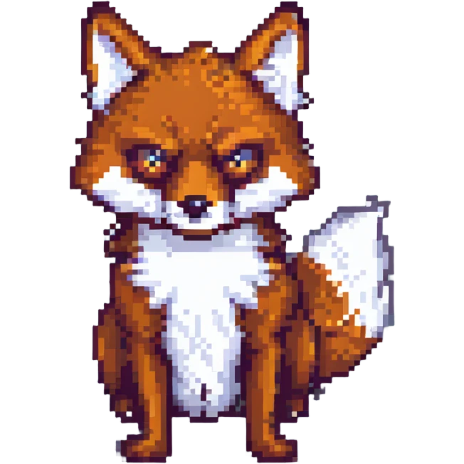 fox emote for twitch, looking Angry, bold expression, pixel art style emoji