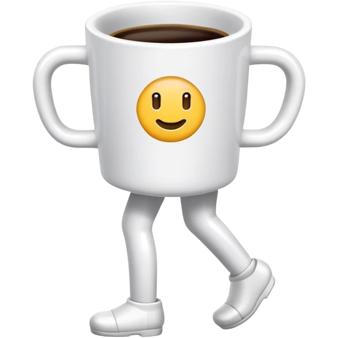 Coffee cup with legs emoji