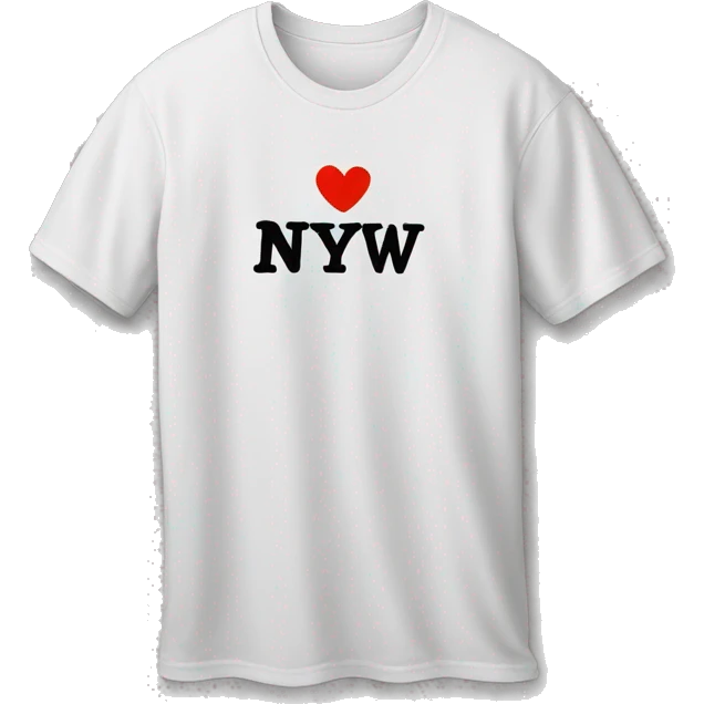 T-shirt with the inscription “I ❤️ NYW” emoji