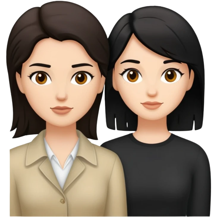 Brunette and black haired white lesbians  emoji