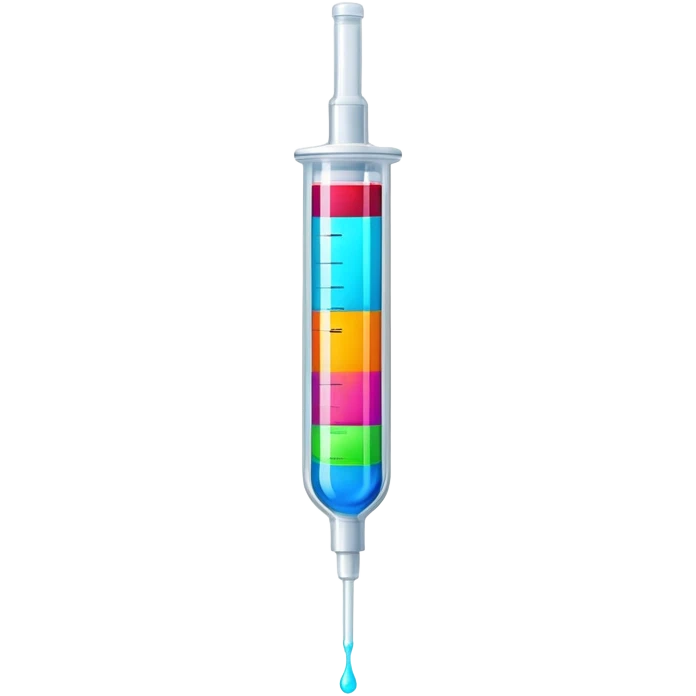 Medical syringe with colorful liquid inside emoji