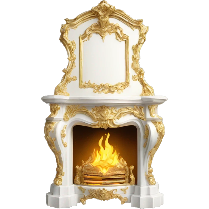 Rococo fireplace pretty gold and white emoji