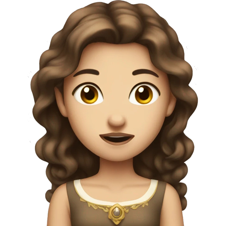 Brown hair princess biting lip emoji