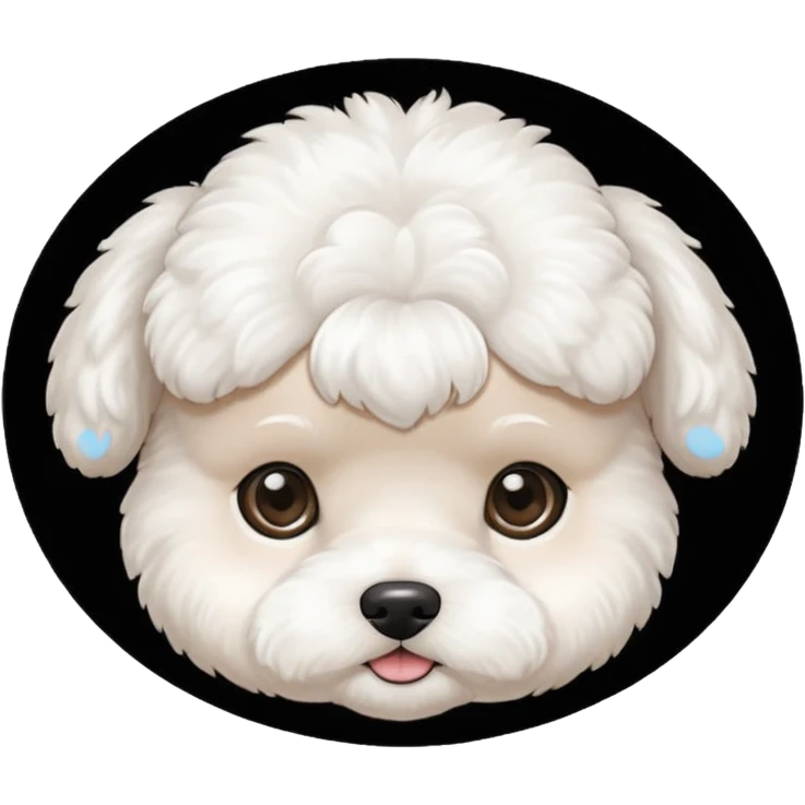 white baby Bichon Frise only face  emoji