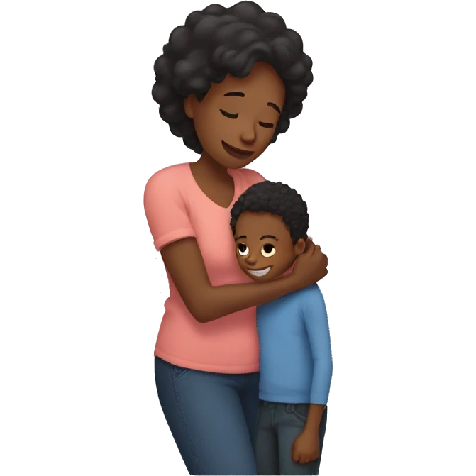 A mom hugging her son emoji