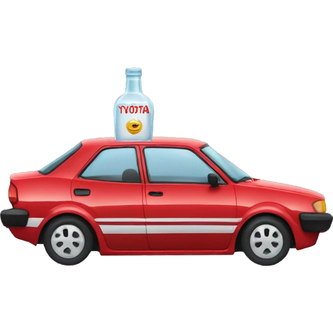 red toyota corolla and vodka emoji