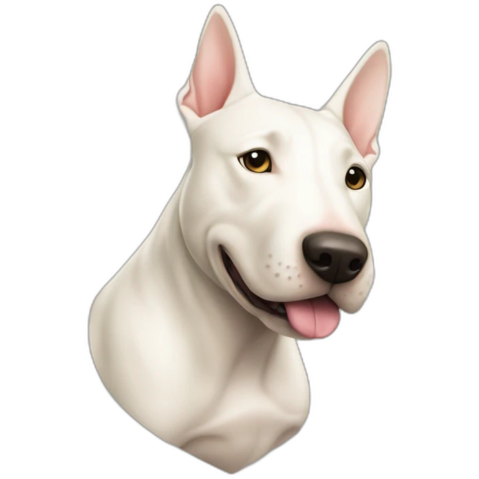 staff bull terrier blanc creme coucher sur un coeur emoji