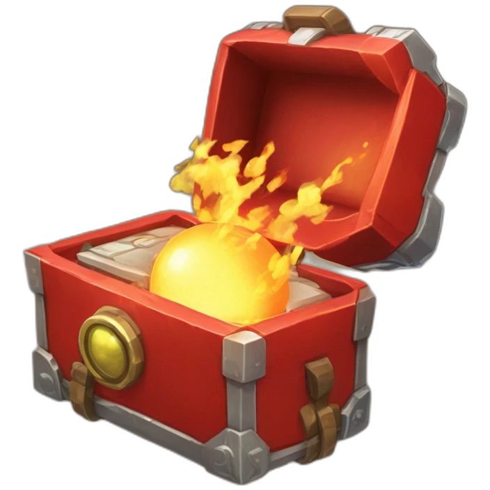 Pokemon Game LootCase Color Red Fire Flame Rich Treasure Legendary Epic Pokeballs and Pokemons Inside this have Shiny Glow emoji