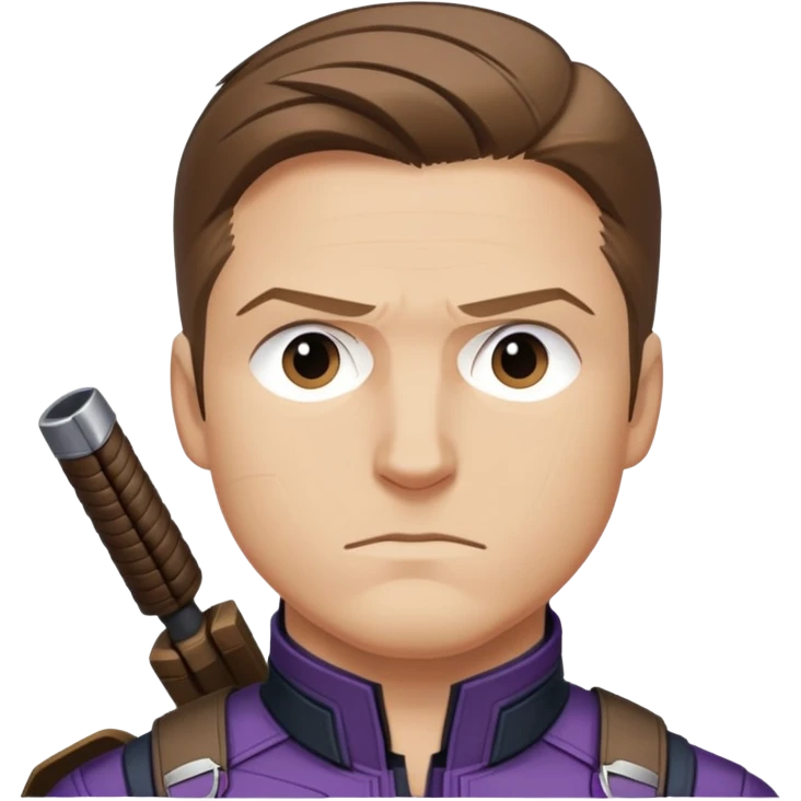 hawkeye clint barton portrait marvel, brown hair from captain america: civil war emoji